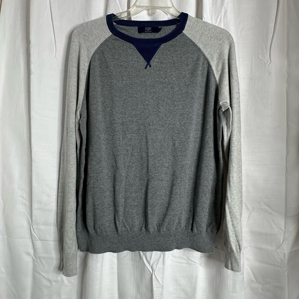 J. Crew two toned light weight Crew Neck 100% Cotton Men's Sweater Size XL